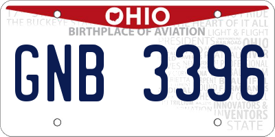 OH license plate GNB3396