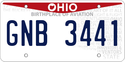 OH license plate GNB3441