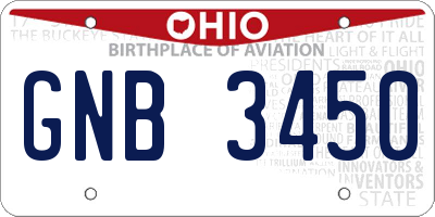 OH license plate GNB3450