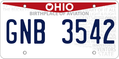 OH license plate GNB3542