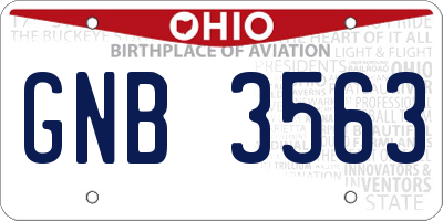 OH license plate GNB3563