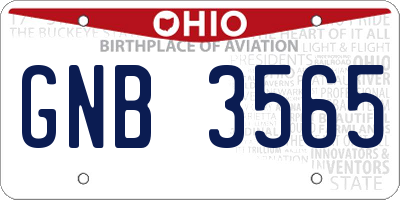 OH license plate GNB3565