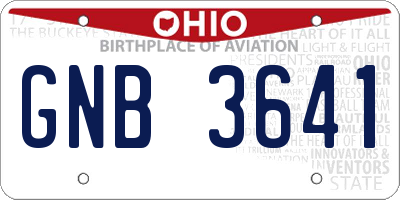OH license plate GNB3641