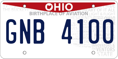 OH license plate GNB4100