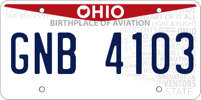 OH license plate GNB4103