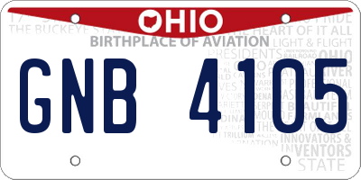 OH license plate GNB4105