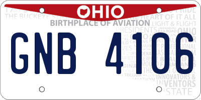 OH license plate GNB4106
