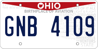 OH license plate GNB4109