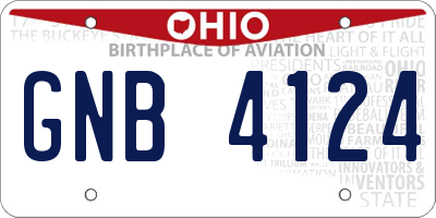 OH license plate GNB4124