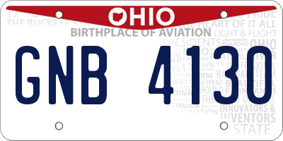 OH license plate GNB4130