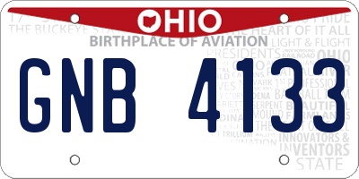 OH license plate GNB4133