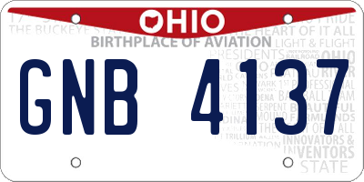 OH license plate GNB4137