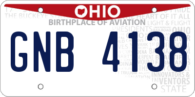 OH license plate GNB4138