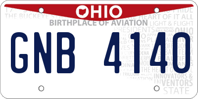 OH license plate GNB4140