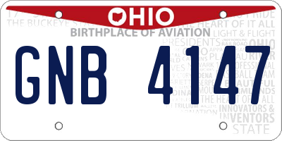 OH license plate GNB4147