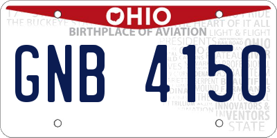 OH license plate GNB4150