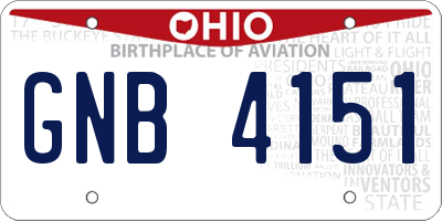 OH license plate GNB4151