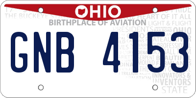 OH license plate GNB4153