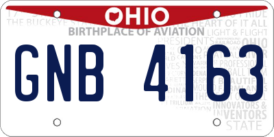 OH license plate GNB4163