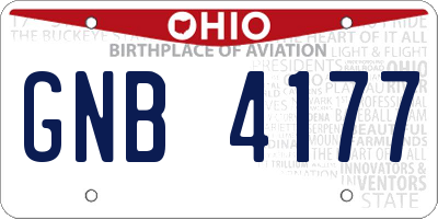 OH license plate GNB4177