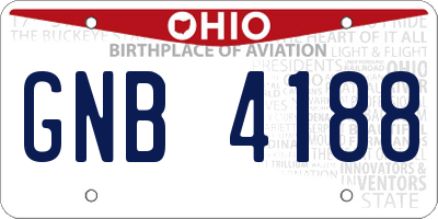 OH license plate GNB4188