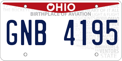 OH license plate GNB4195