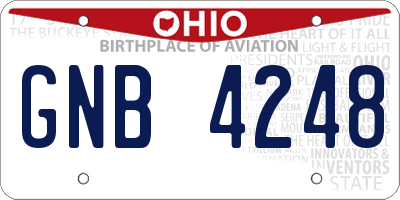 OH license plate GNB4248
