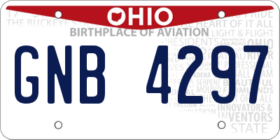 OH license plate GNB4297