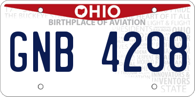 OH license plate GNB4298
