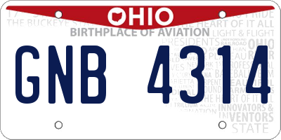 OH license plate GNB4314