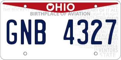 OH license plate GNB4327