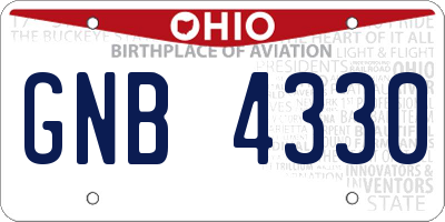 OH license plate GNB4330