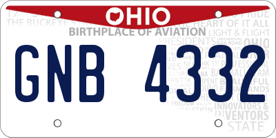 OH license plate GNB4332
