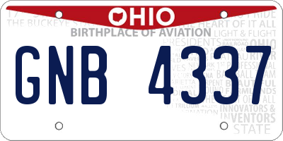 OH license plate GNB4337