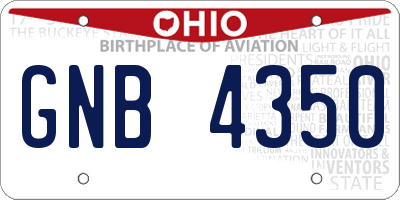 OH license plate GNB4350