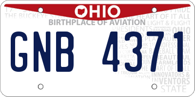 OH license plate GNB4371