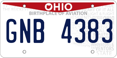 OH license plate GNB4383