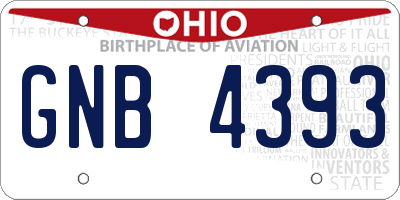 OH license plate GNB4393