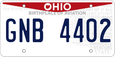 OH license plate GNB4402