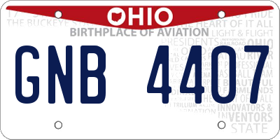 OH license plate GNB4407