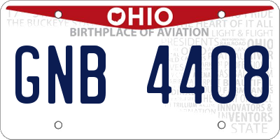 OH license plate GNB4408