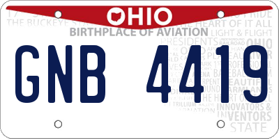 OH license plate GNB4419