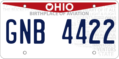 OH license plate GNB4422