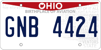 OH license plate GNB4424