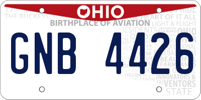 OH license plate GNB4426