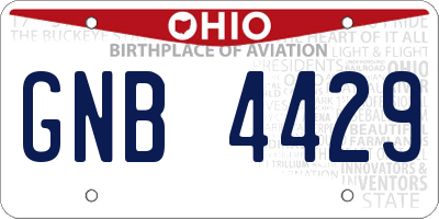 OH license plate GNB4429
