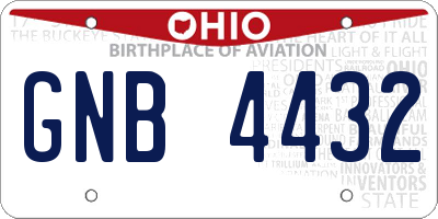 OH license plate GNB4432