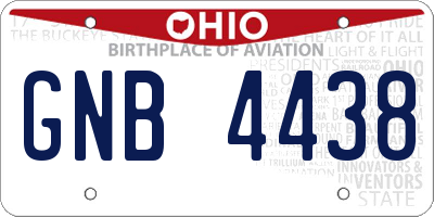 OH license plate GNB4438
