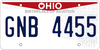 OH license plate GNB4455