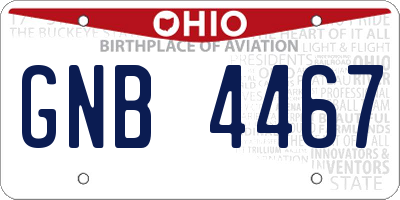 OH license plate GNB4467